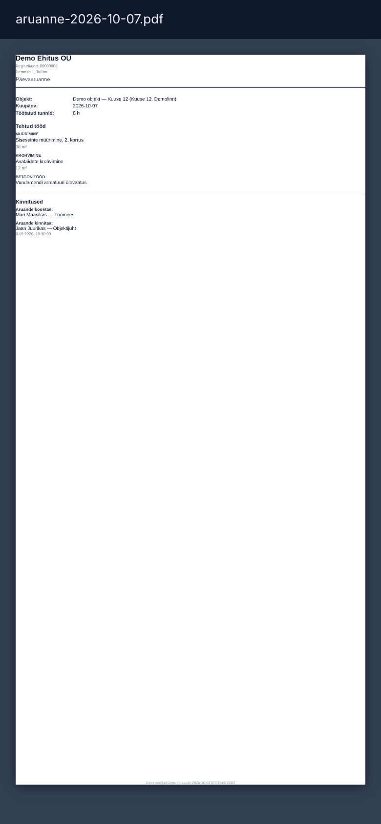Daily report PDF